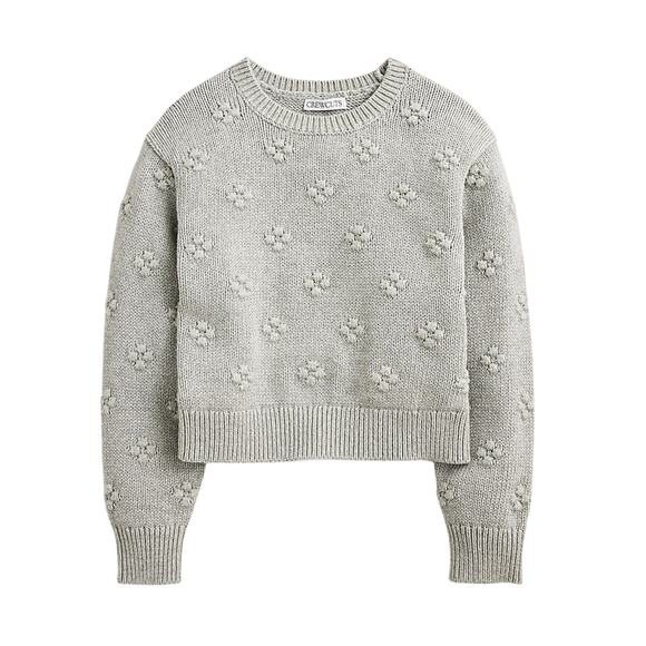 Crewcuts Girls Gray Bobble Knit Cropped Sweater M 8–9 NWT Fair Trade Cotton - Picture 1 of 5